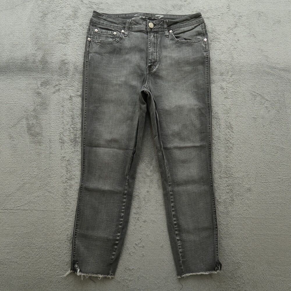 Seven7 Jeans Women's Size 10 Gray High-Rise Ankle Skinny 24" Inseam Distressed